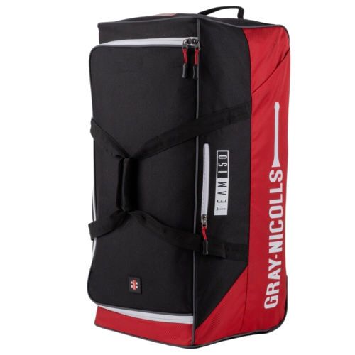 Gray Nicolls Team 150 Black/Red Wheelie Cricket Bag 2023 Front