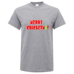 Merry Cricketmas Grey Tee Snr